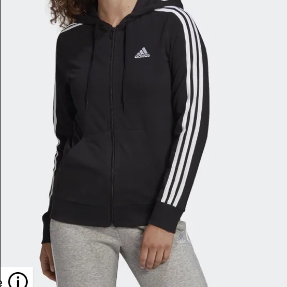 Adidas Essentials 3 Stripes Full Zip Hoodie Med.Size NWT - Picture 4 of 7